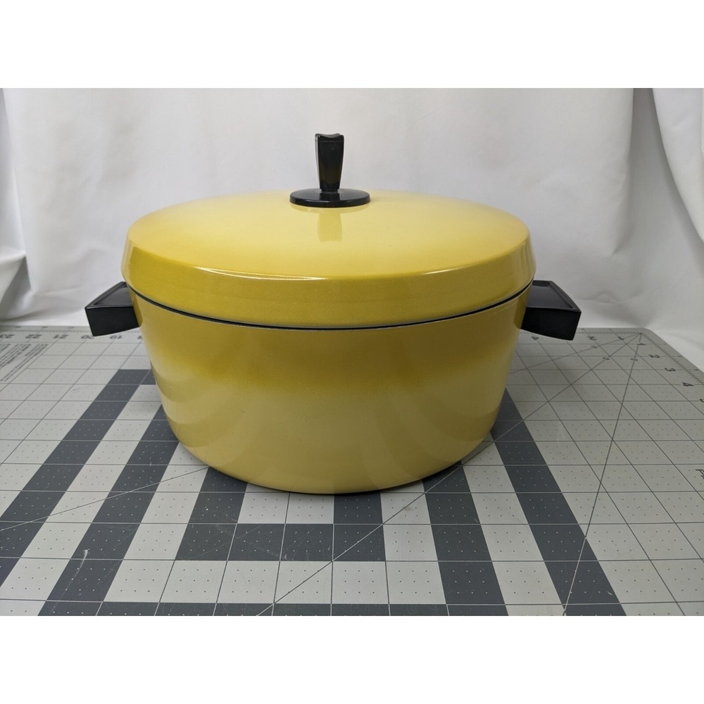 Vintage Aluminum 5 Qt Stock Pot‎ Lid Yellow Made in the USA